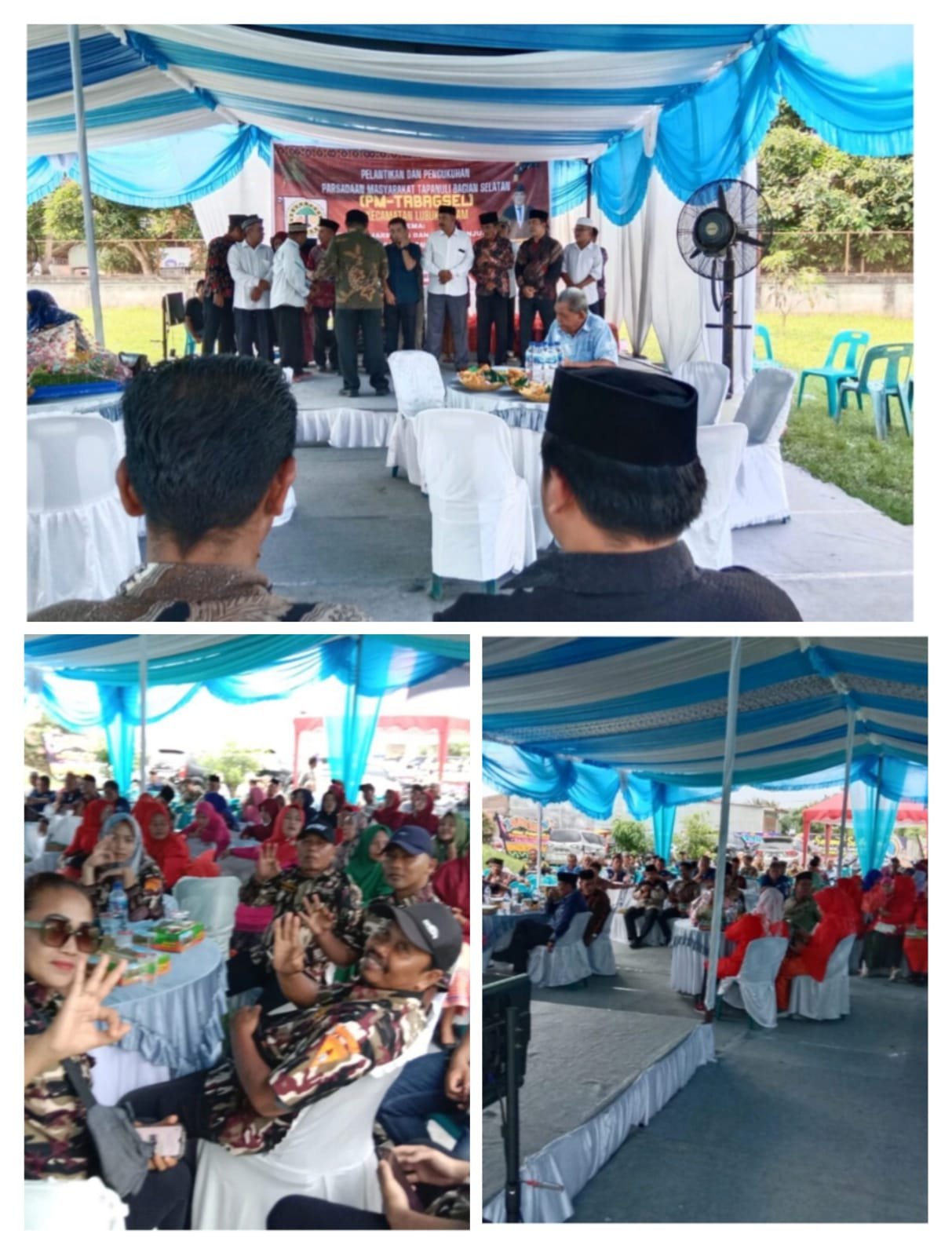 Ratusan warga Tabagsel Lubuk Pakam mendukung paslon 03 AYS-BSA di tengah hujan.