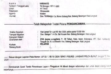 Keluarga Heryanto dan tim PH JB Partner mendesak penyelesaian kasus pengancaman.